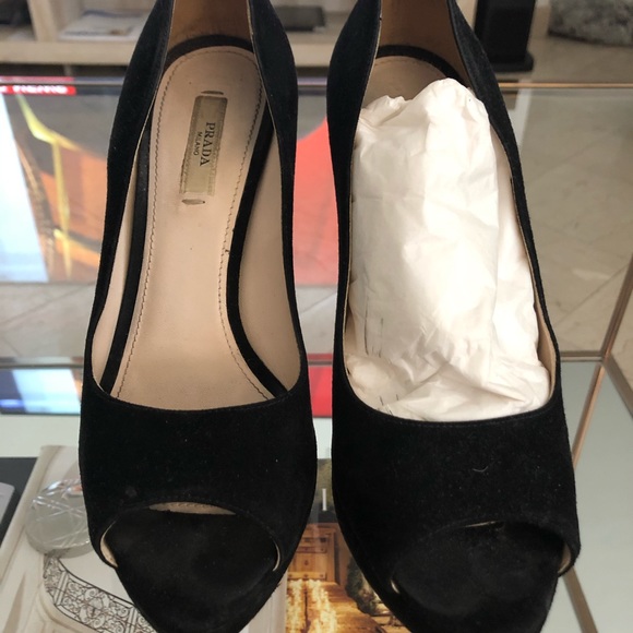 Prada Shoes - Suede Prada Heels